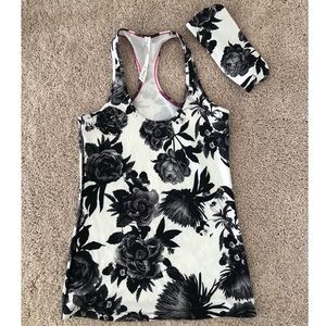 Lululemon racer back tank size 8 matching headband